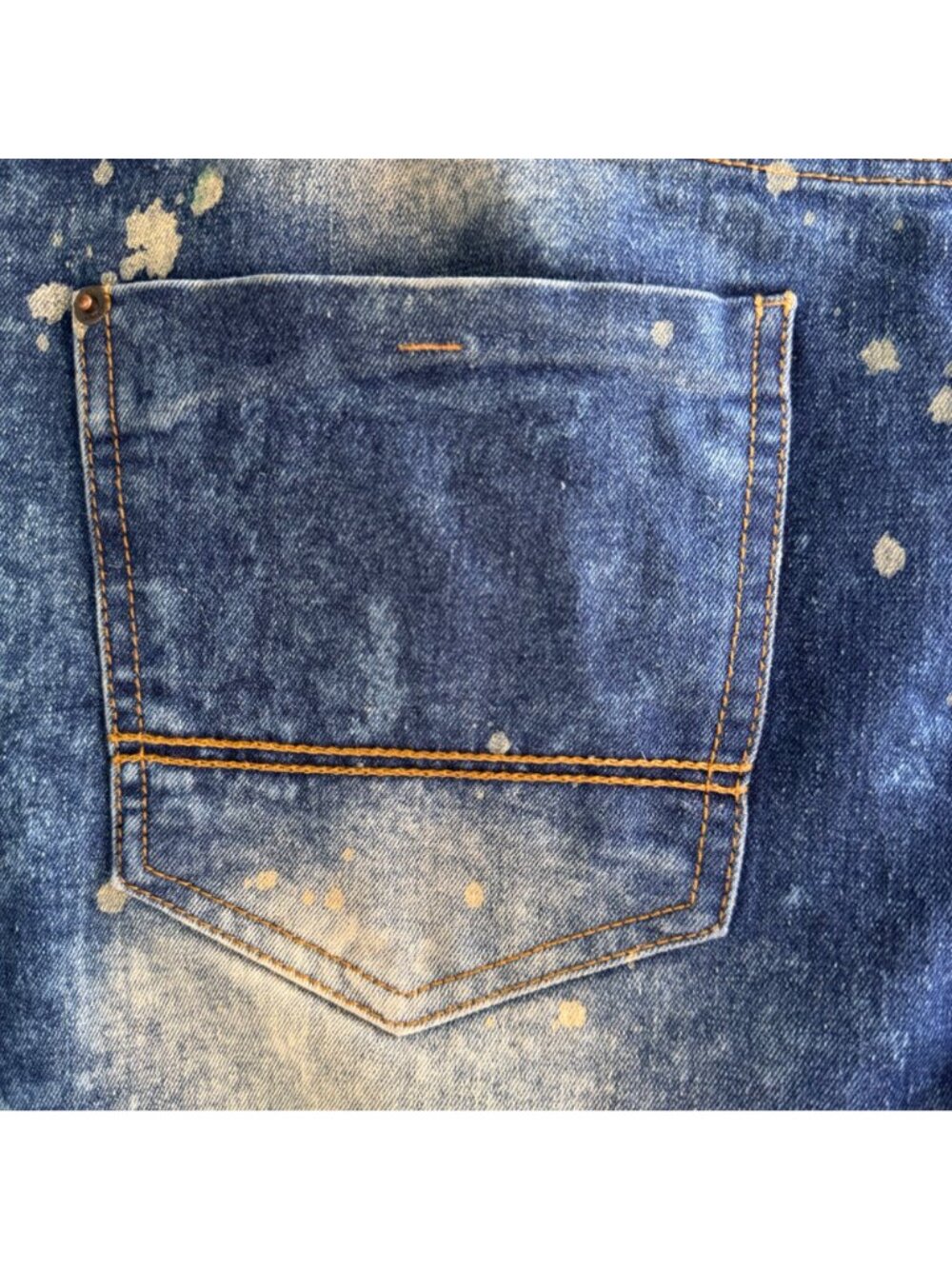Southpole Mens Skinny Fit Blue Splatter Patchwork Jeans 36x32 Hip Hop Streetwear - Picture 12 of 13
